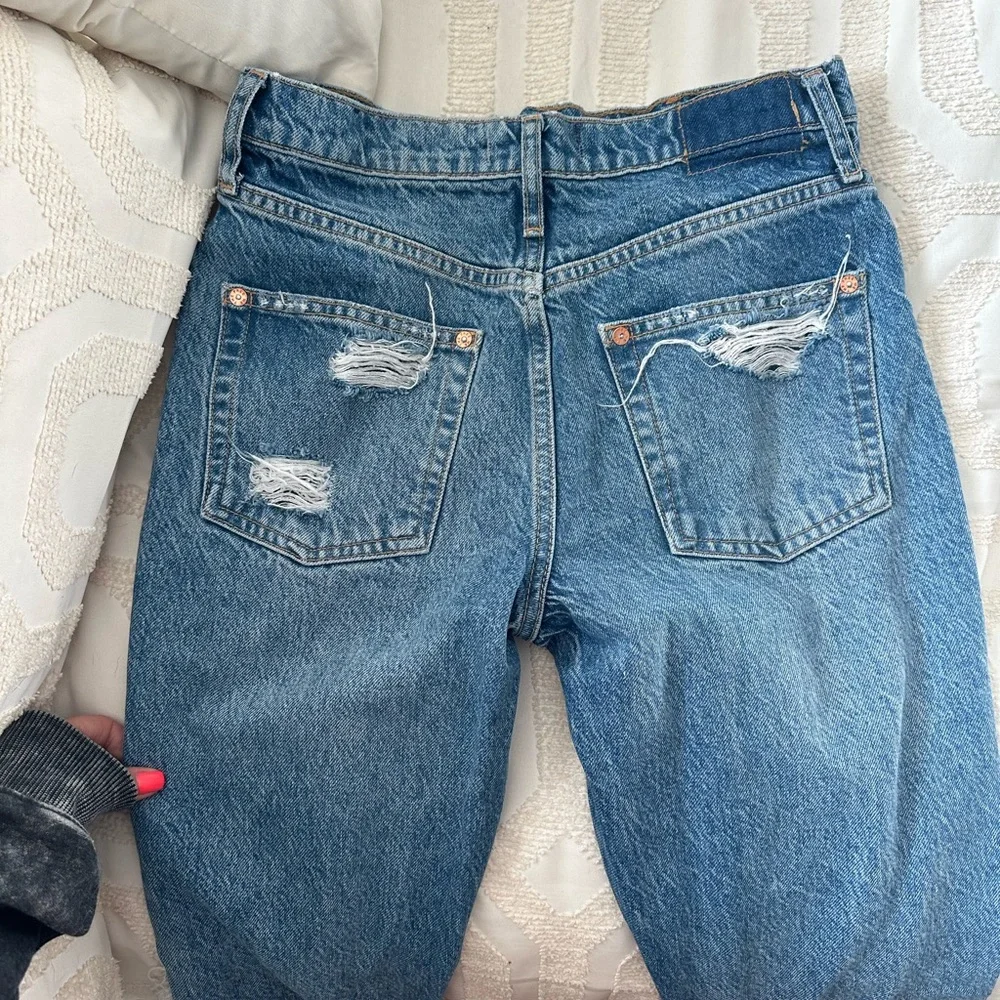 free People tapered Baggy Boyfriend in Mid Century Blue - Picture 8 of 9